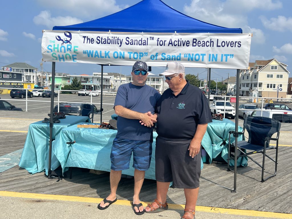 Jim Silvester at the Seaside Market demonstrating the Shore Shoe
